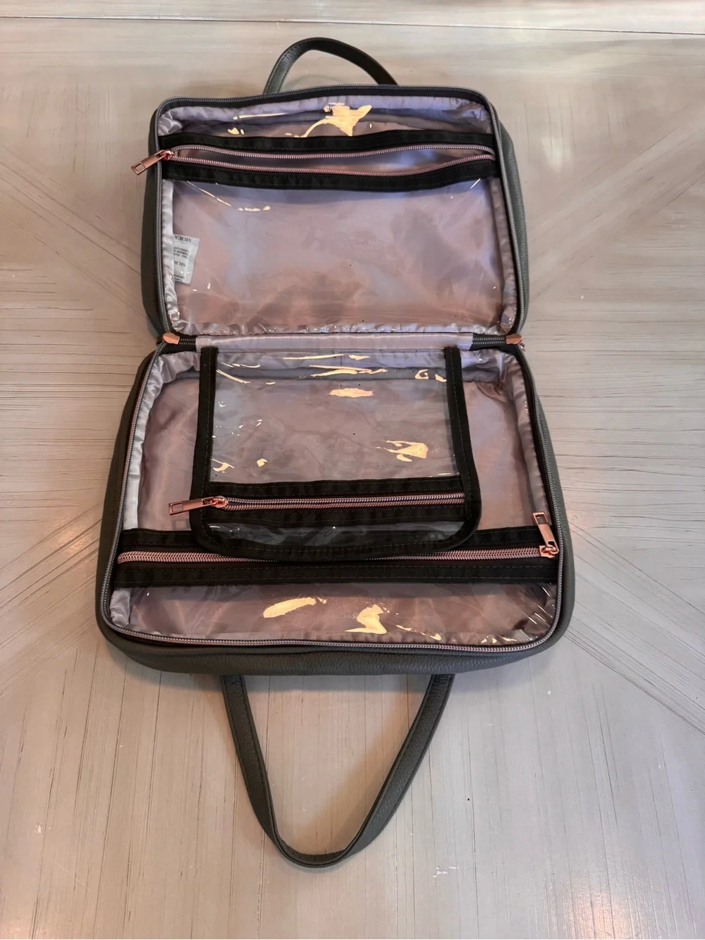 Ms. Lovely Olive Green Quilted Travel Toiletry & Cosmetic Organizer Bag | NWOT